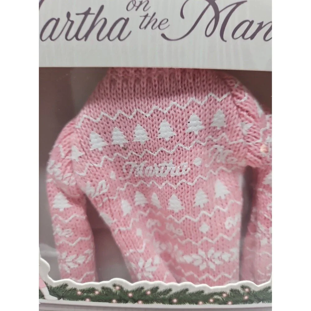 Martha on The Mantel Pink Christmas Knit Sweater Collectible Ornament NEW